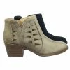 Soda Chance2 Children Girl Biker Stack Heel Ankle Booties V-Cut Perforated Cutout