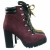 Soda New Chard Lita Combat Bootie - Women Chunky Block High Heel Lug Sole Boots
