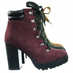 Soda New Chard Lita Combat Bootie - Women Chunky Block High Heel Lug Sole Boots