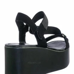 Soda Choir Flatform Elastic Asymmetrical Strap - Women Open Toe Platform Wedge Sandal New