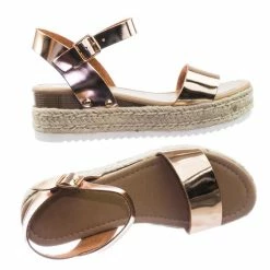 Soda New Clip Vintage Espadrille Jute Wrap Flatform Flat Sandal Shark Tooth Eva Outsole