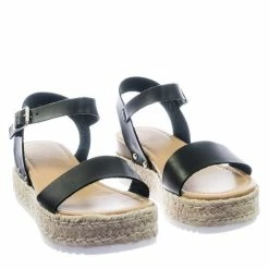 Soda New Clip Vintage Espadrille Jute Wrap Flatform Flat Sandal Shark Tooth Eva Outsole