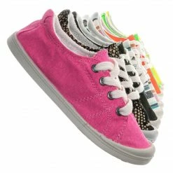 Soda Comfort01K Neon Vintage Flexible Rubber Sneaker - Girl Canvas Comfort Bendable Shoes New