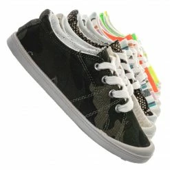 Soda Comfort01K Vintage Flexible Rubber Sneaker - Girl Canvas Comfort Bendable Shoes