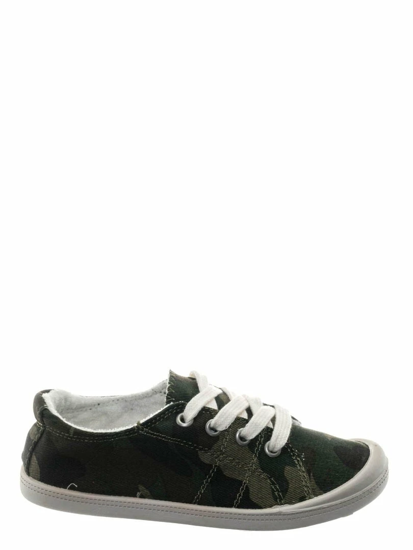 Soda Comfort01K Vintage Flexible Rubber Sneaker - Girl Canvas Comfort Bendable Shoes