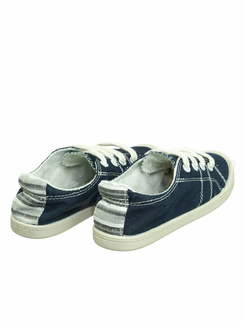 Soda Comfort01K Vintage Flexible Rubber Sneaker - Girl Canvas Comfort Bendable Shoes