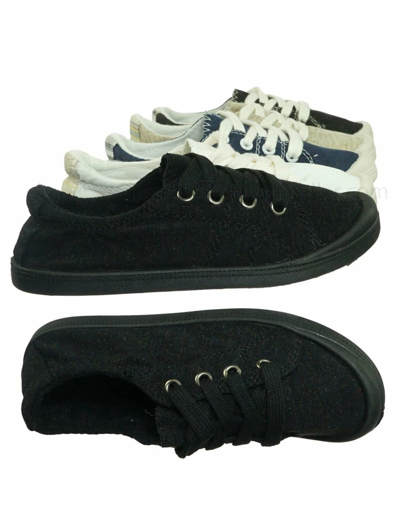 Soda Comfort01K Vintage Flexible Rubber Sneaker - Girl Canvas Comfort Bendable Shoes