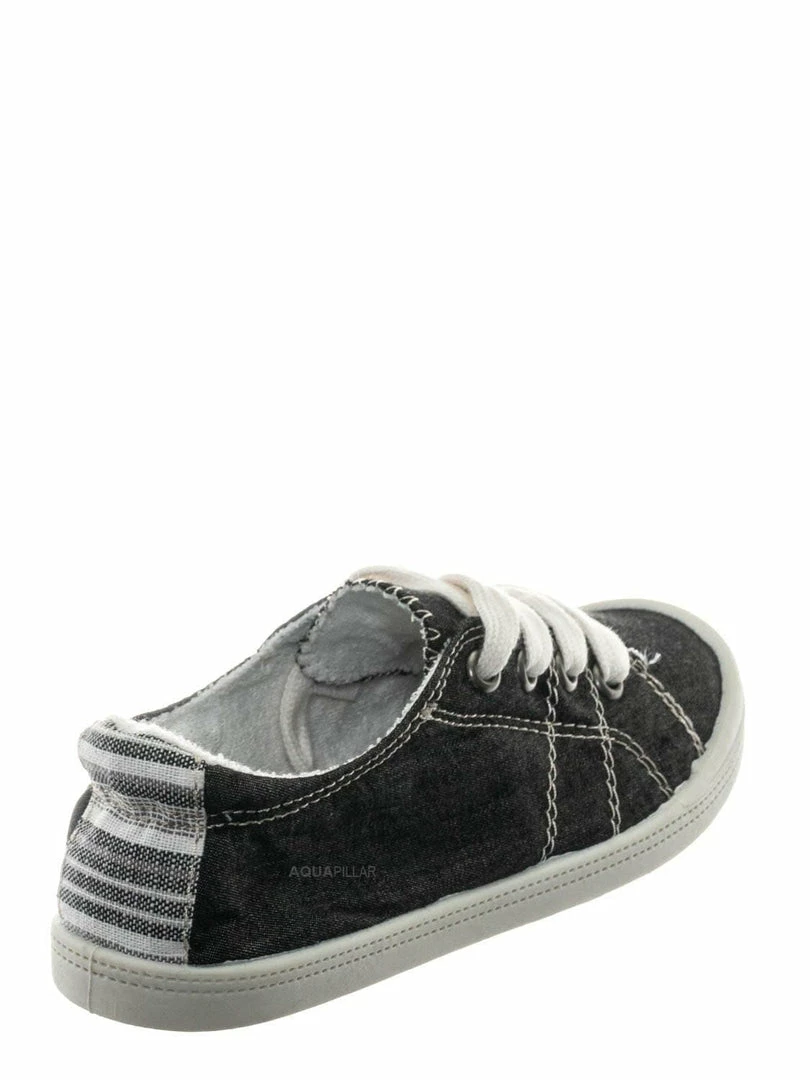 Soda Comfort01K Vintage Flexible Rubber Sneaker - Girl Canvas Comfort Bendable Shoes