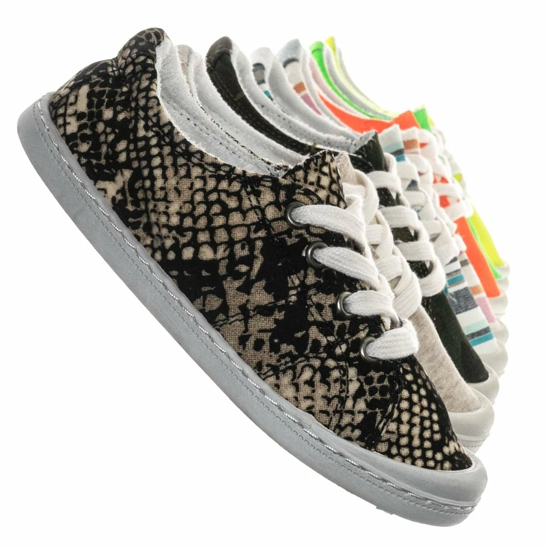 Soda Comfort01K Vintage Flexible Rubber Sneaker - Girl Canvas Comfort Bendable Shoes