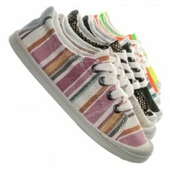 Soda Comfort01K Vintage Flexible Rubber Sneaker - Girl Canvas Comfort Bendable Shoes