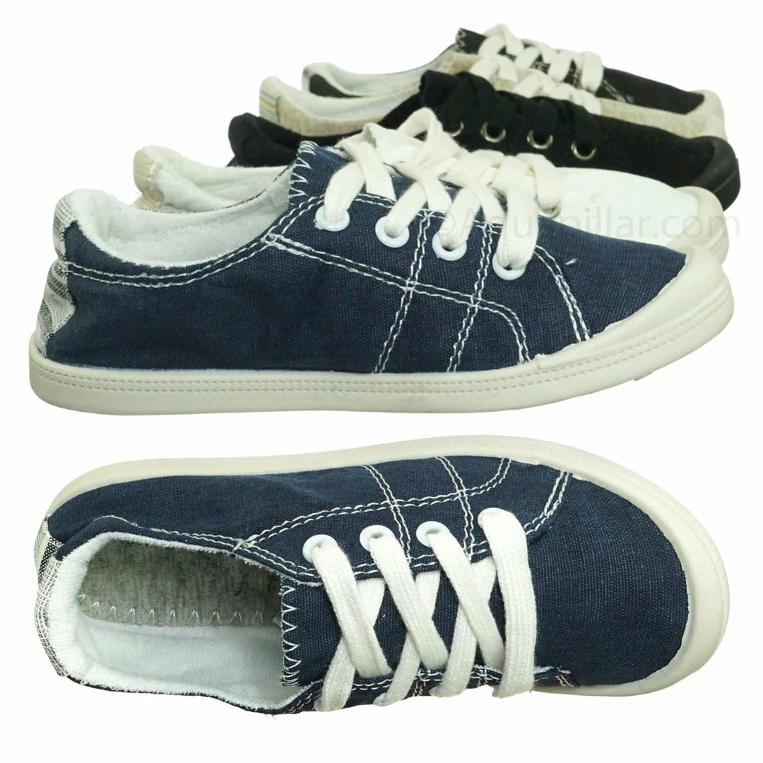 Soda Comfort01K Vintage Flexible Rubber Sneaker - Girl Canvas Comfort Bendable Shoes