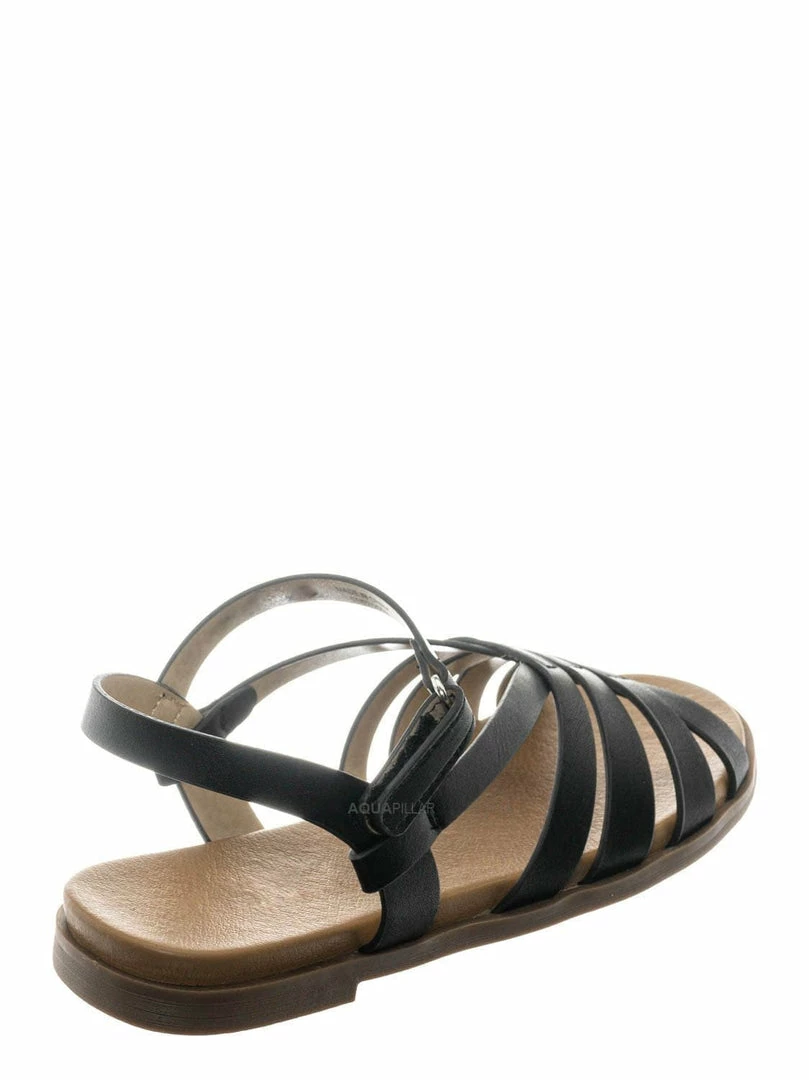 Soda Create2 Childrens Gummy Cage Sandal - Kids Woven Huarache Strappy Shoes