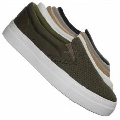 Soda New Croft Perforated Padded Platform Sneaker - Slip On Slide In Athleisure Loafers