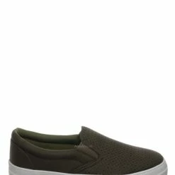 Soda New Croft Perforated Padded Platform Sneaker - Slip On Slide In Athleisure Loafers