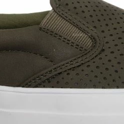 Soda New Croft Perforated Padded Platform Sneaker - Slip On Slide In Athleisure Loafers