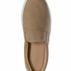 Soda New Croft Perforated Padded Platform Sneaker - Slip On Slide In Athleisure Loafers