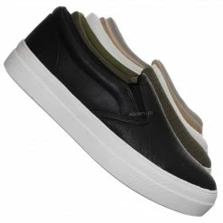 Soda New Croft Perforated Padded Platform Sneaker - Slip On Slide In Athleisure Loafers