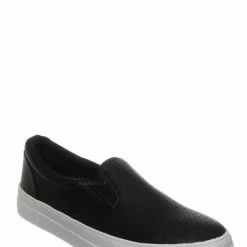 Soda New Croft Perforated Padded Platform Sneaker - Slip On Slide In Athleisure Loafers