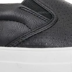 Soda New Croft Perforated Padded Platform Sneaker - Slip On Slide In Athleisure Loafers