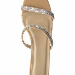 Soda Deborah Rhinestone Perspex Mule Slides - Womens Acrylic Heel Crystal Sandals