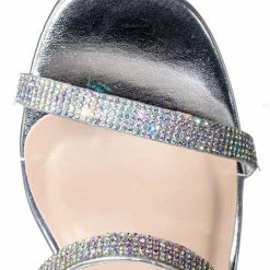 Soda Deborah Rhinestone Perspex Mule Slides - Womens Acrylic Heel Crystal Sandals