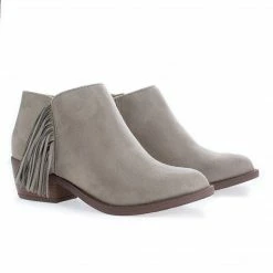 Doctor By Soda, Women's Low Chunky Block Stack Heel W Side Fringe Detail