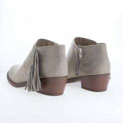 Doctor By Soda, Women's Low Chunky Block Stack Heel W Side Fringe Detail