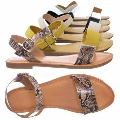 Soda New Dotty1 Open Toe Flat Sandal W Adjustable Ankle Strap