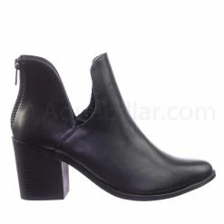 Soda Durable Stack Block Heel Ankle Booties W Side Slit Opening New