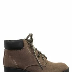 Soda New EquityIIH Childrens Block Heel Work Boot - Kid Heavy Lace Up Combat Hiking Shape