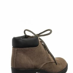 Soda New EquityIIH Childrens Block Heel Work Boot - Kid Heavy Lace Up Combat Hiking Shape