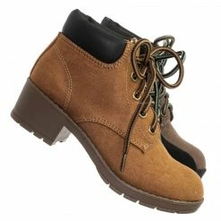 Soda New EquityIIH Childrens Block Heel Work Boot - Kid Heavy Lace Up Combat Hiking Shape