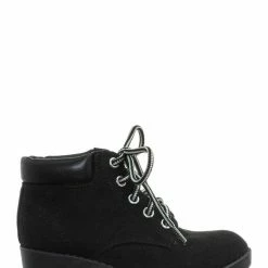 Soda New EquityIIH Childrens Block Heel Work Boot - Kid Heavy Lace Up Combat Hiking Shape