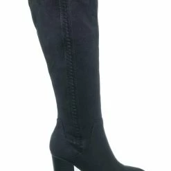 Soda New Hickory Knee High Western Boots - Womens Braided Side Zipper Chunky Block Heel