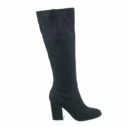 Soda New Hickory Knee High Western Boots - Womens Braided Side Zipper Chunky Block Heel