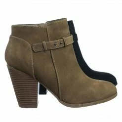 Soda New House Fashion Western Bikers Motorcycle Block Heel Ankle Bootie W Belt