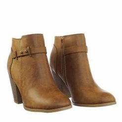 Soda New House Fashion Western Bikers Motorcycle Block Heel Ankle Bootie W Belt