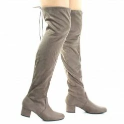 New Jupiter By Soda, Top Tie, Over Knee, Thigh High, Block High Heel Pull On Slouch Boots