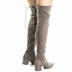 New Jupiter By Soda, Top Tie, Over Knee, Thigh High, Block High Heel Pull On Slouch Boots