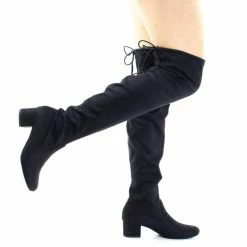 New Jupiter By Soda, Top Tie, Over Knee, Thigh High, Block High Heel Pull On Slouch Boots