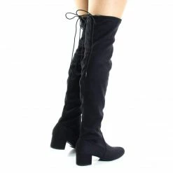 New Jupiter By Soda, Top Tie, Over Knee, Thigh High, Block High Heel Pull On Slouch Boots