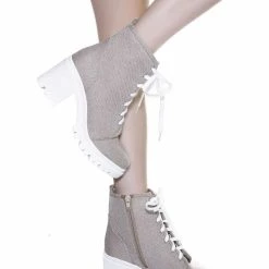 Soda Ketch Ankle High Lace Up Booties - Womens Platform Block Heel Shoes New