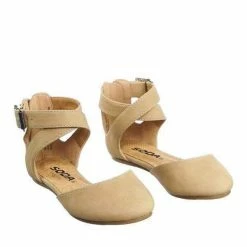Soda Kiner-IIS Children Girl Flat Round Toe D'Orsay Open Shank Flats