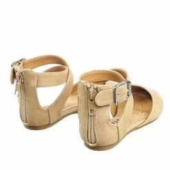 Soda Kiner-IIS Children Girl Flat Round Toe D'Orsay Open Shank Flats