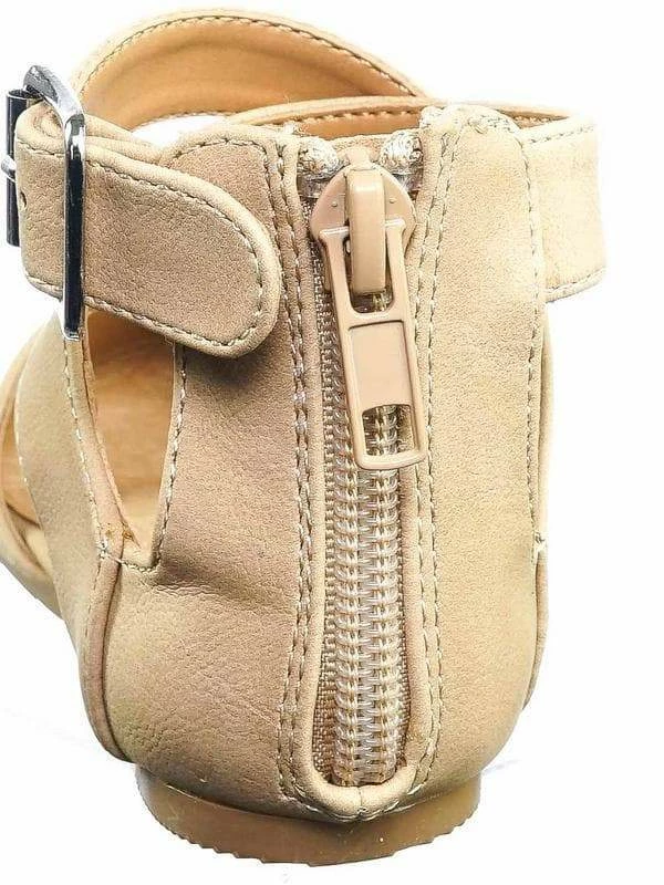 Soda Kiner-IIS Children Girl Flat Round Toe D'Orsay Open Shank Flats