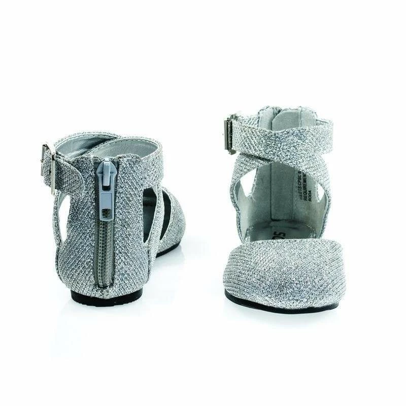 Soda Kiner-IIS Children Girl Flat Round Toe D'Orsay Open Shank Flats