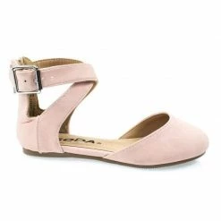 Soda Kiner-IIS Children Girl Flat Round Toe D'Orsay Open Shank Flats