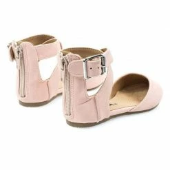 Soda Kiner-IIS Children Girl Flat Round Toe D'Orsay Open Shank Flats