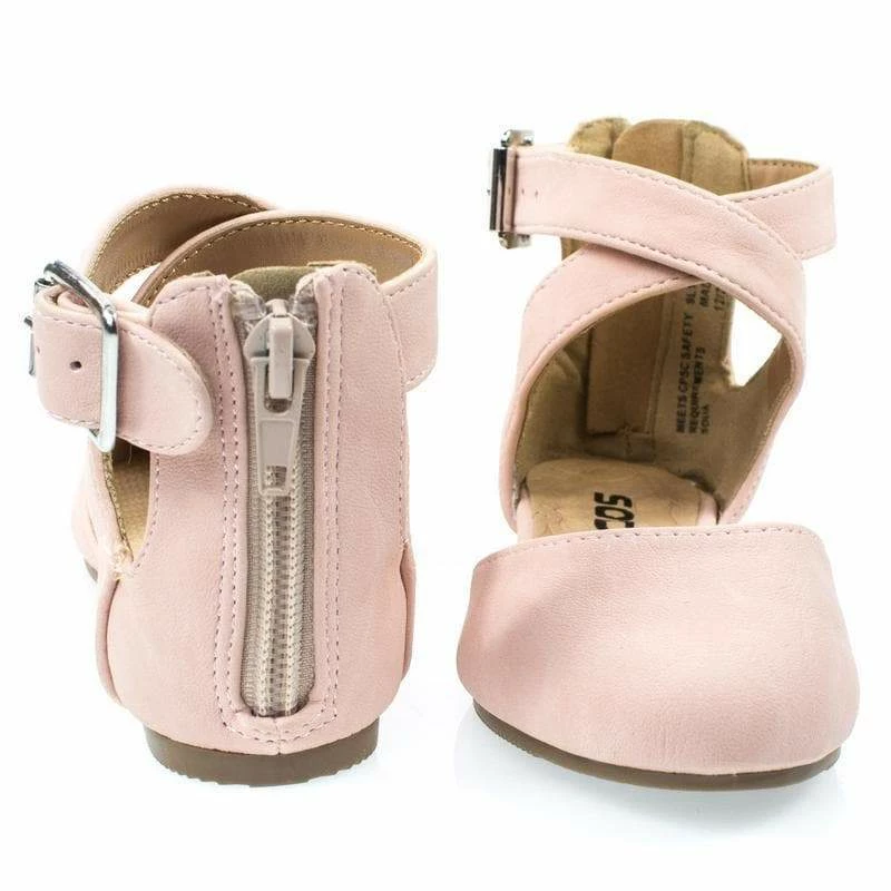 Soda Kiner-IIS Children Girl Flat Round Toe D'Orsay Open Shank Flats