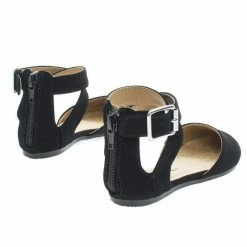 Soda Kiner-IIS Children Girl Flat Round Toe D'Orsay Open Shank Flats